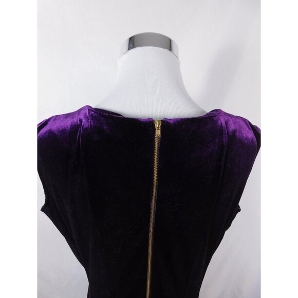 Danny & Nicole Medium Purple Velvet A-Line Dress Glam Witch - Picture 7 of 12